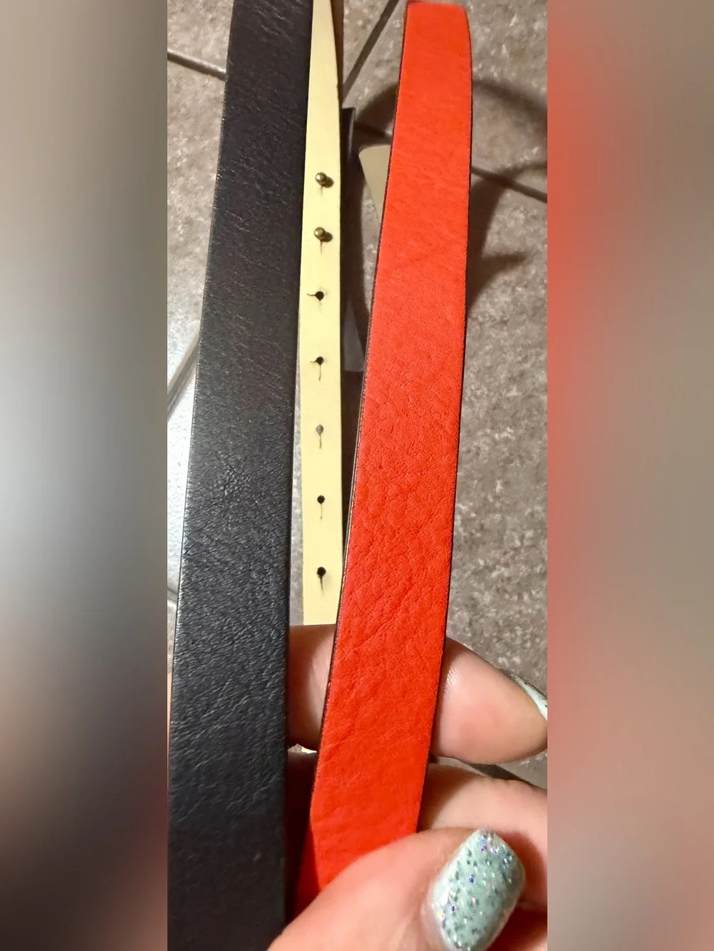 Kate Spade Set of 2 Skinny Leather Bow Belts Size M